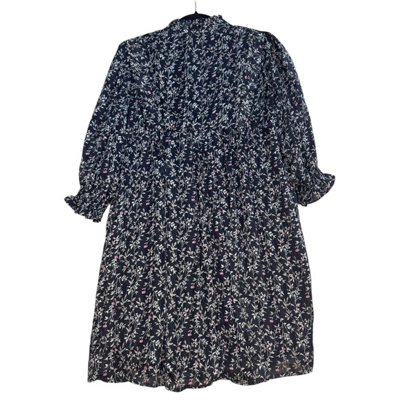 Melloday Floral Baby Doll High Neck Long Sleeve Dress S Boho Cottagecore EUC - Picture 2 of 5